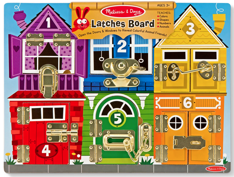 Melissa &amp; Doug Wooden Latches Board (6 Different Latches)
