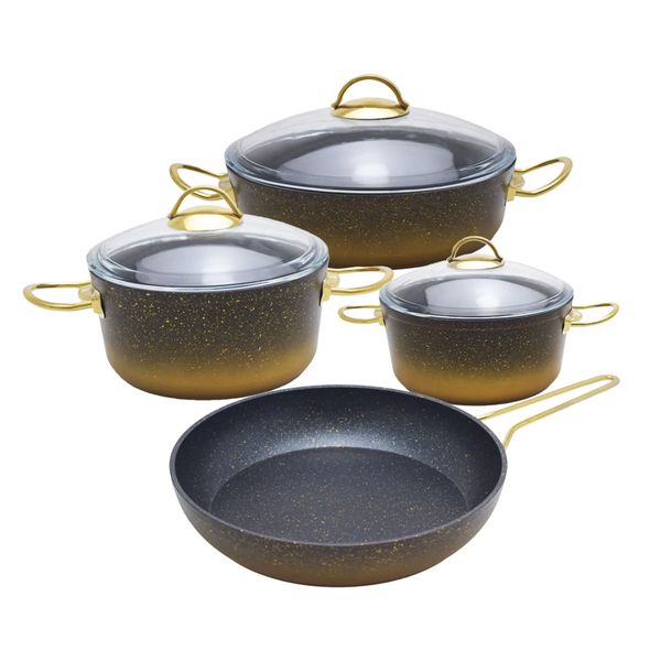 OMS Granite Pot Set 7 Piece - 3035 - Gold
