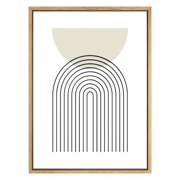 Modern Geometric Arch Wall Art Print - Beige &amp; Black