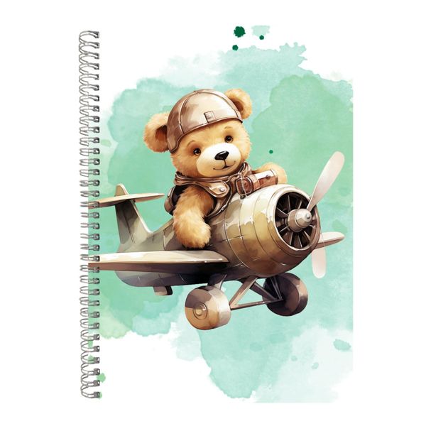Pilot_1 A4 Notebook Spiral Lined Teddy Bear Lovers Graphic Notepad Gift 189