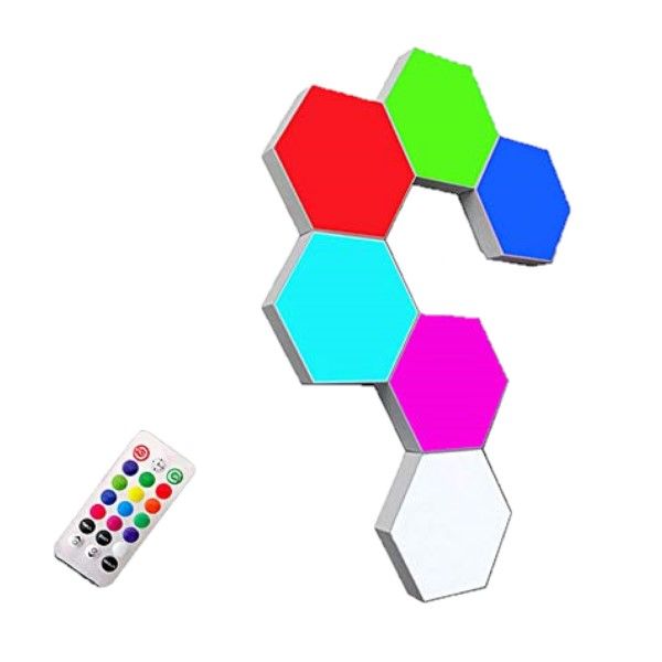 6 Hexagon RGB wall light for indoor décor