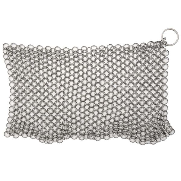 Cast Iron Cleaner -Premium 316 Stainless Steel Chainmail Scrubber 8x6 Inch