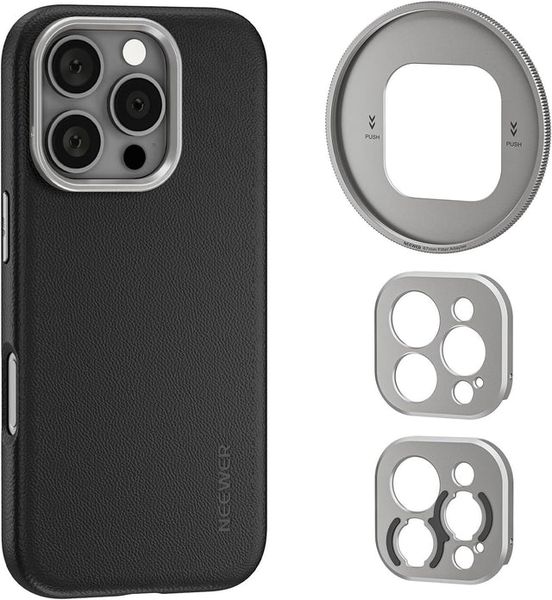 Neewer PA084P Case Compatible With iPhone 16 Pro Max &amp; 3 Filter Backplates