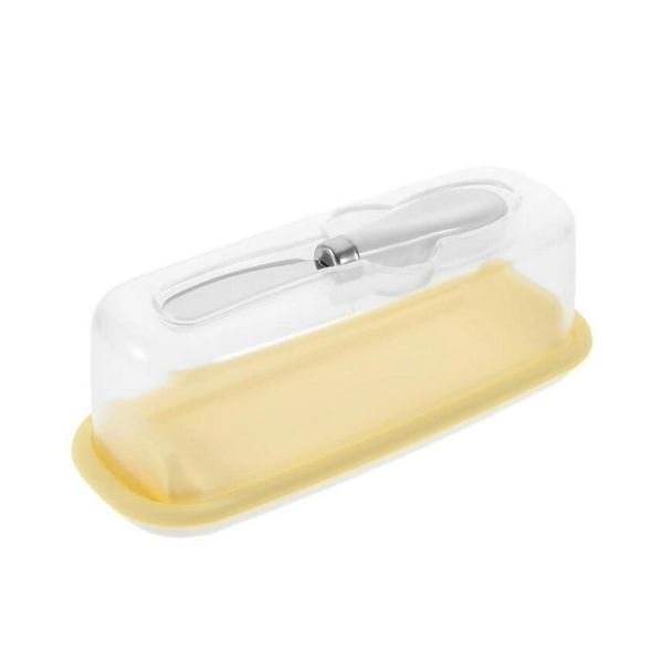 Butter Dish with Lid, Covered Butter Dish with Butter Knife for Countertop