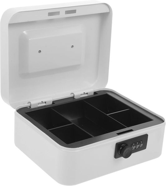 Locking Cash Box with Combination Lock, Metal Small Money Lock Box
