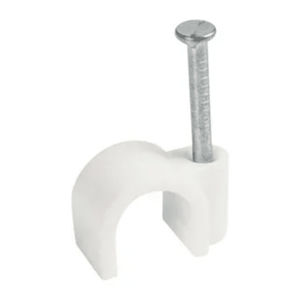 Cable Clips Round 8mm White (200 pcs)
