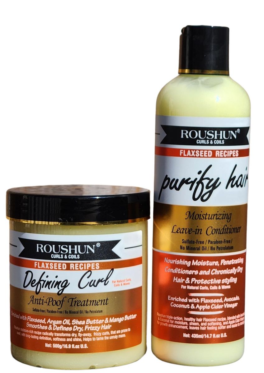 Roushun Curl Anti-Poof Treatment And Purify Hair Conditioner Combo