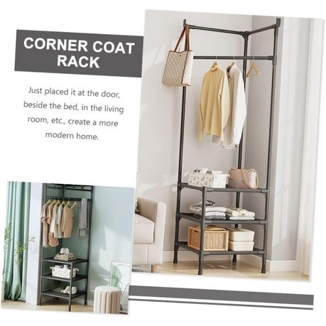 Floor-standing Corner Coat Rack Bedroom DIY Wardrobe Clothes