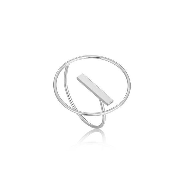 Ania Haie Modern Circle Adjustable Ring - Rhodium