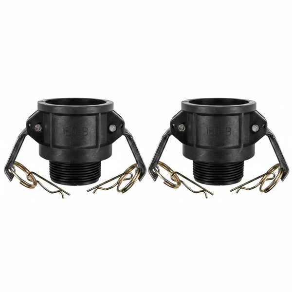 Camlock 32mm PP Type B Female Coupler to Male BSP Connector - 2 Pack