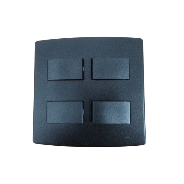 P Piper 4 x 4 4 Lever 1 Way Switch Black - 3 Pack