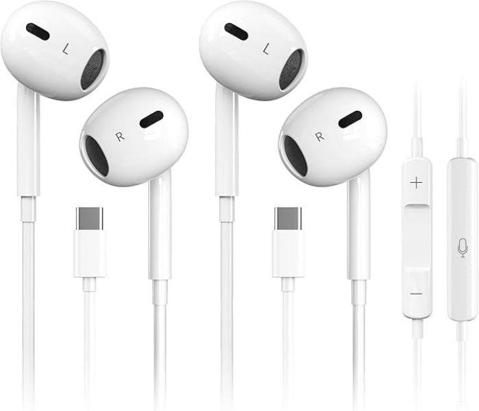 2PCS Wired Headphones Are Compatible With iPhone 16/15 Ultra-Clear Calls