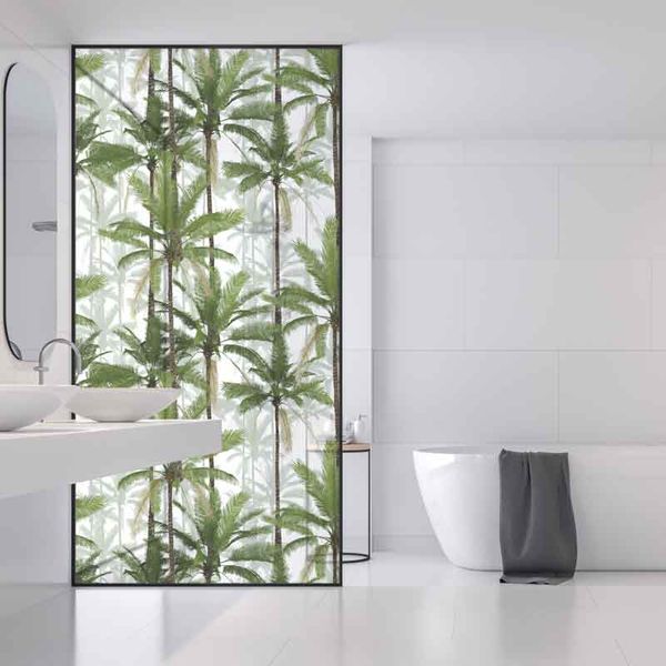 Robin Sprong Frosted Vinyl Sticker For Your Shower Glass - Crazy Palms