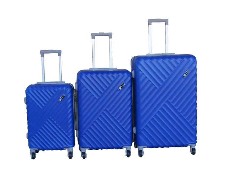 3-Piece Travel Luggage Suitcase Bag Set - Stylish - BLue