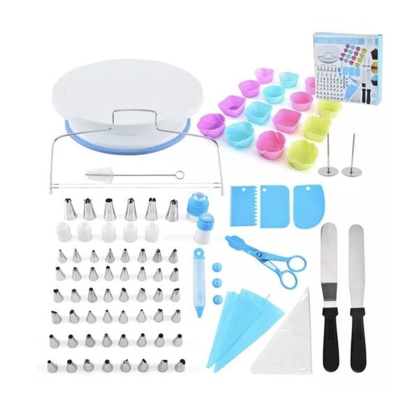 Complete Cake Icing and Decorating Kit - 92-Piece Set for Home Baking
