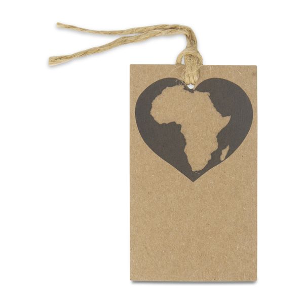 Gift Tags - Africa in a Heart - Kraft Paper - Brown Note Card - Pack of 10
