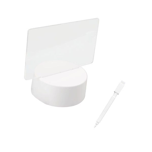 1 Piece - Warm Light LED Message Board With Erasable Marker - White
