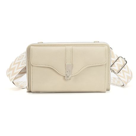 Wide Strap Crossbody Leather Sling Bag Cellphone Purse Wallet Image