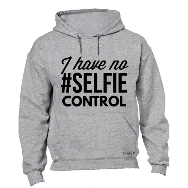 No Selfie Control - Ladies - Hoodie - Grey