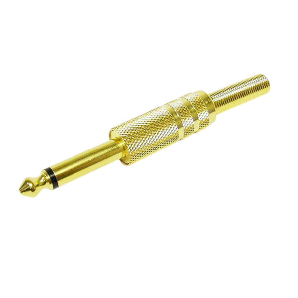 MP111GMS - 6.35mm Mono Inline Audio Plug (Metal with Sleeve)