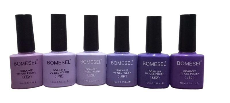 Bomesel UV Gel Nail Polish - Purple Shades - 6 Pack