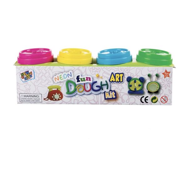 Neon Fun Dough Art Kit - 4 Piece