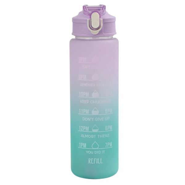 1L Water Bottle with Motivational Time Markers
