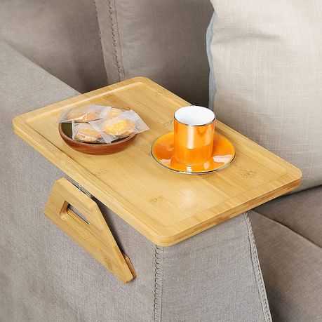 Decor Bamboo Folding Sofa Arm Tray Cup Holder Clip on Square