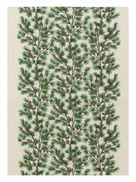 Beige Chritmas Tablecloth with Pine cones/branches 145x200cm (4-6 seater)
