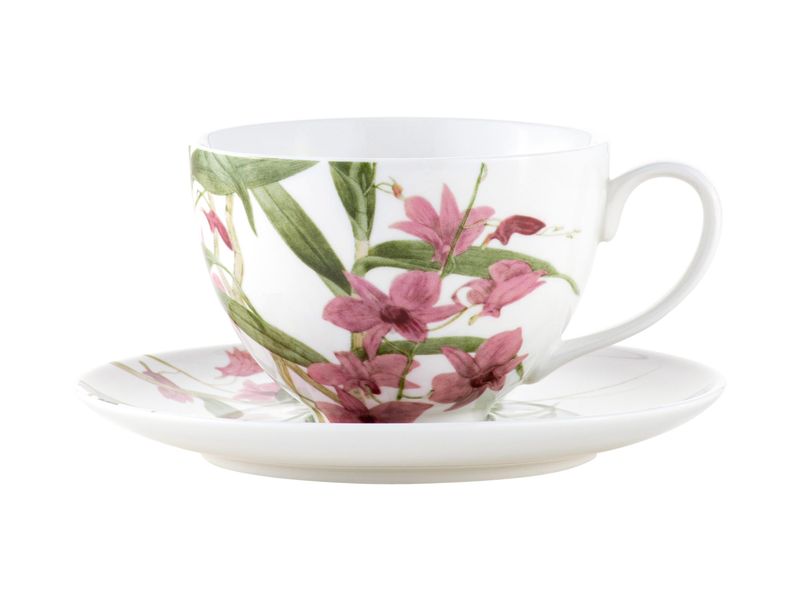 Royal Botanic Gardens Orchids Cup &amp; Saucer 240ML - Pink