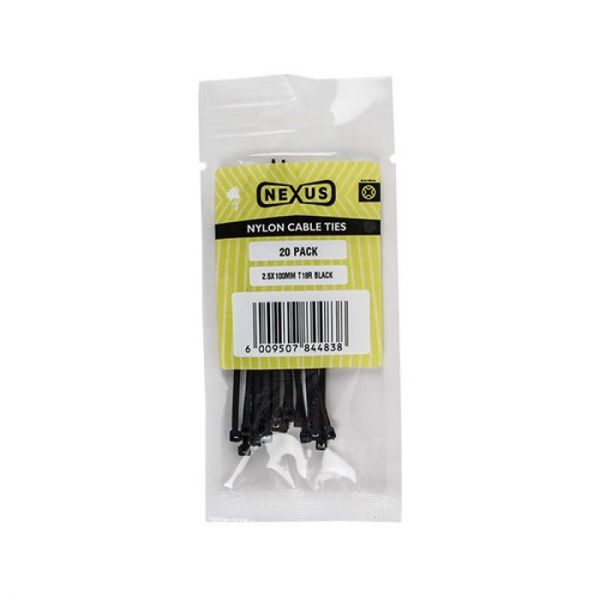 Bulk Pack 10 x Nexus Cable Ties 4.8x300mm T501 20pk Black