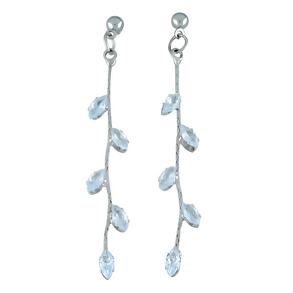 Fashion Silver Jewelry Diamond Leaf Earrings