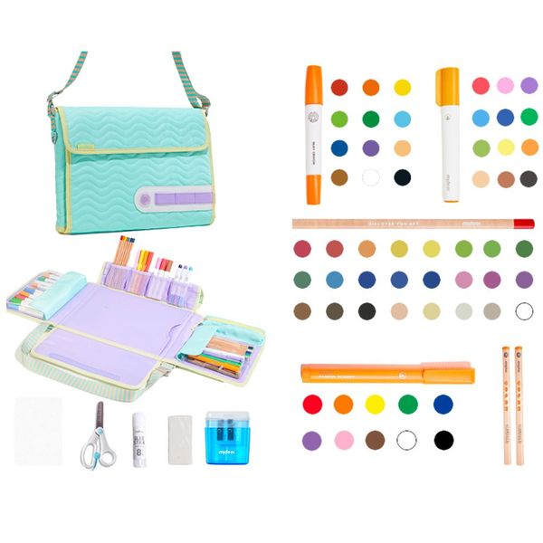 Mideer - Kids Drawing Art Set with Carry-on Bag - Green - 75pcs