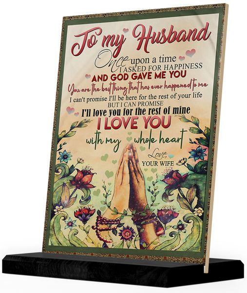 To My Husband HANDS Birthday Christmas Anniversary Gift Ceramic Tile
