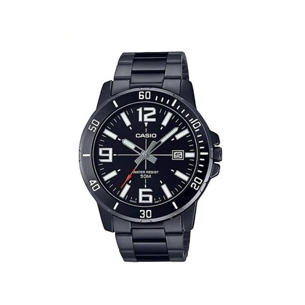 Casio Standard Black Stainless Steel Mens Watch - MTP-VD01B-1BVUDF