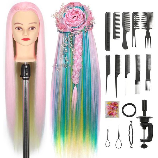 28" Mannequin Head for Braiding with Clamp &amp; Styling Accessories