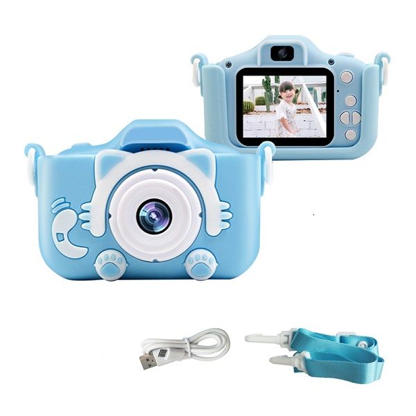 Children Digital Camera Dual Lens - Blue