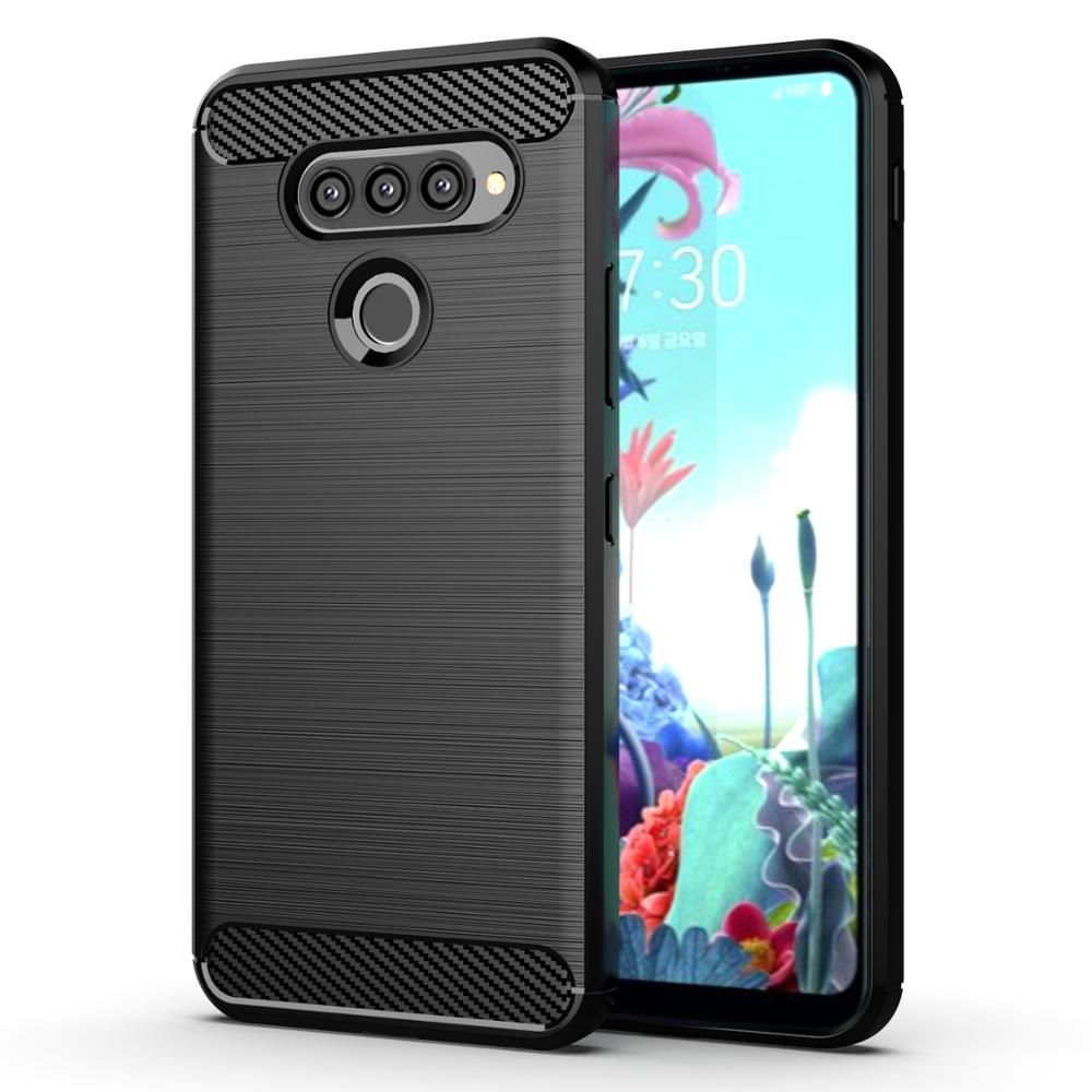 Cruzerlite Custodia Per LG G7 ThinQ, Fibra Di Carbonio, TPU Antiurto, Assorbimento Urto, Colore Blu