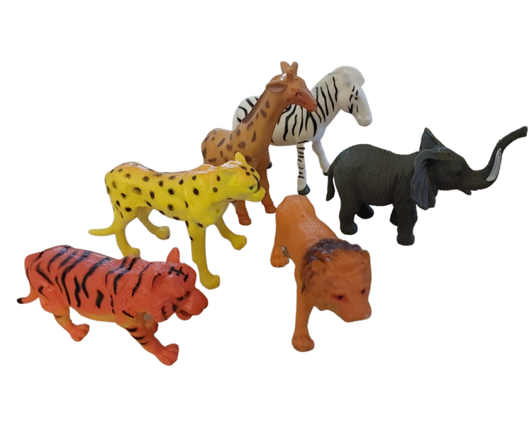 Wild Animals Lion, Zebra, Elephant, Giraffe, Cheetah and Tiger