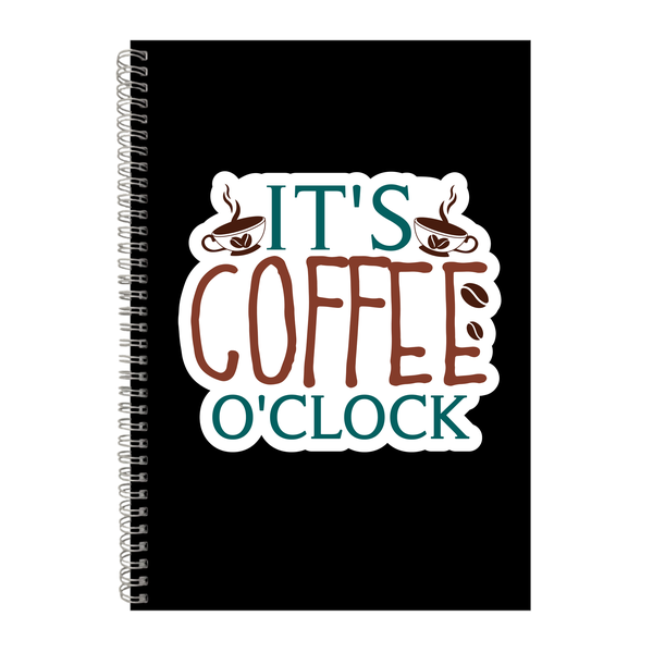 O'clock A4 Notebook Pad with Lines Trendy Coffee Lovers Graphic Present 033
