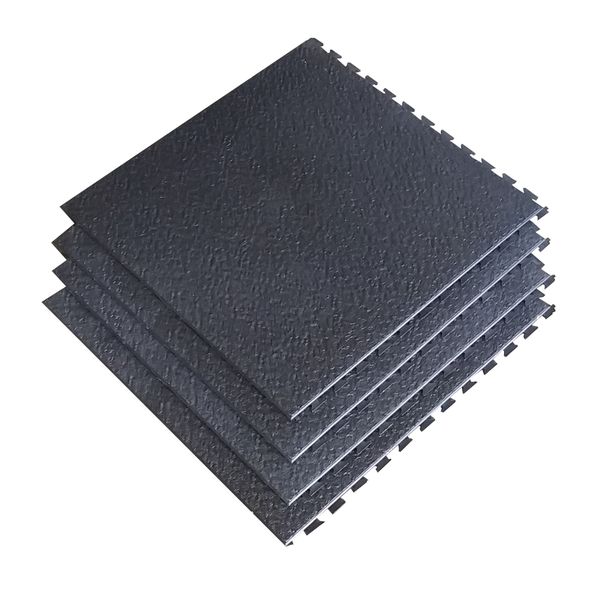 DIY Outdoor-PVC Interlocking Domestic Hidden Lock Look Black Floor Tiles