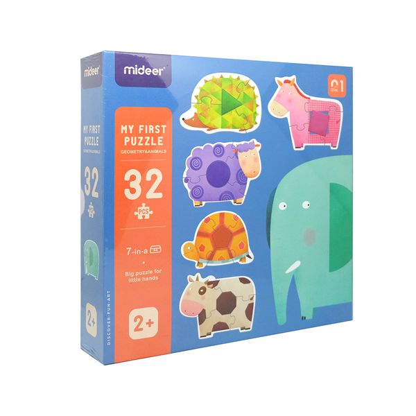 Mideer Geometry &amp; Animal Puzzle: 32 Peices