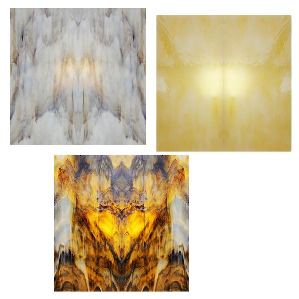 Craft DIY Translucent Glass Mosaic Decoration Tiles Set of 3 (10cm)