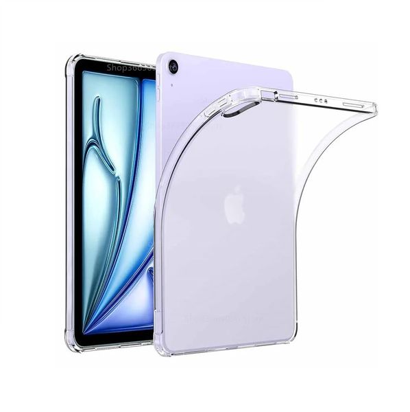 for iPad Air 13 2024 Clear Case, Soft TPU Back Cover with Airbag Protection