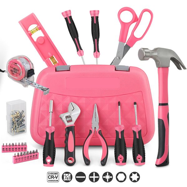 67 Piece Pink Home DIY Tool Kit Set