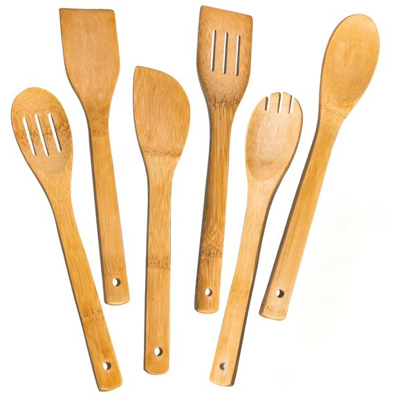 6-Piece Wooden Kitchen Utensil Set,Yellow 6 Kitchen Utensil Set