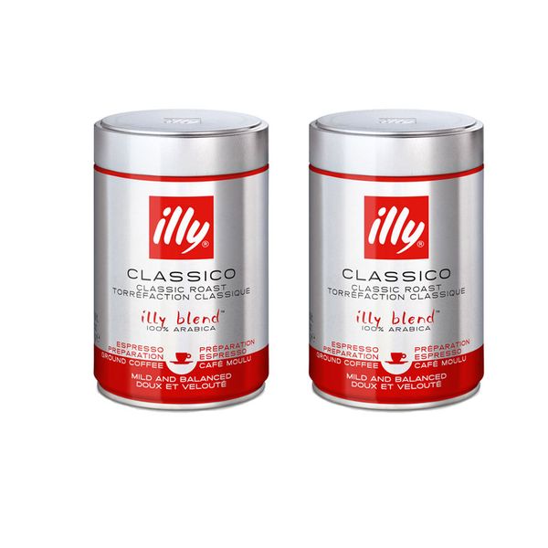 illy Ground Espresso Coffee – Medium Roast 100% Arabica Blend – 2 x 250g