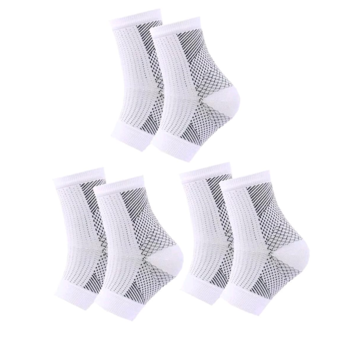 3 Pairs Ankle Swelling Relief Compression Sleeve Socks | Shop Today ...