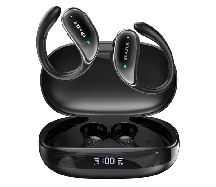 XT80 Secure Sport Earbuds, BT 5.3, Noise Cancel, IPX5 &amp; Earhooks - Stay On!