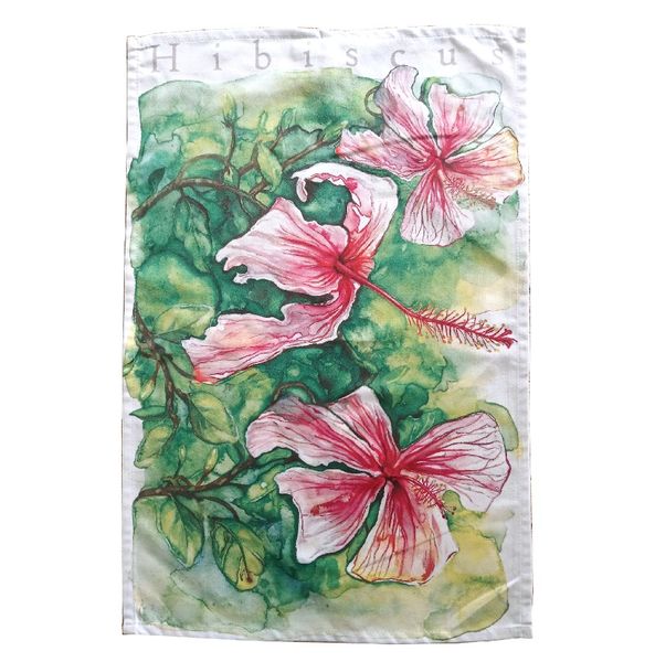 Hibiscus Flower Tea Towel Dish Cloth 67x44,5cm